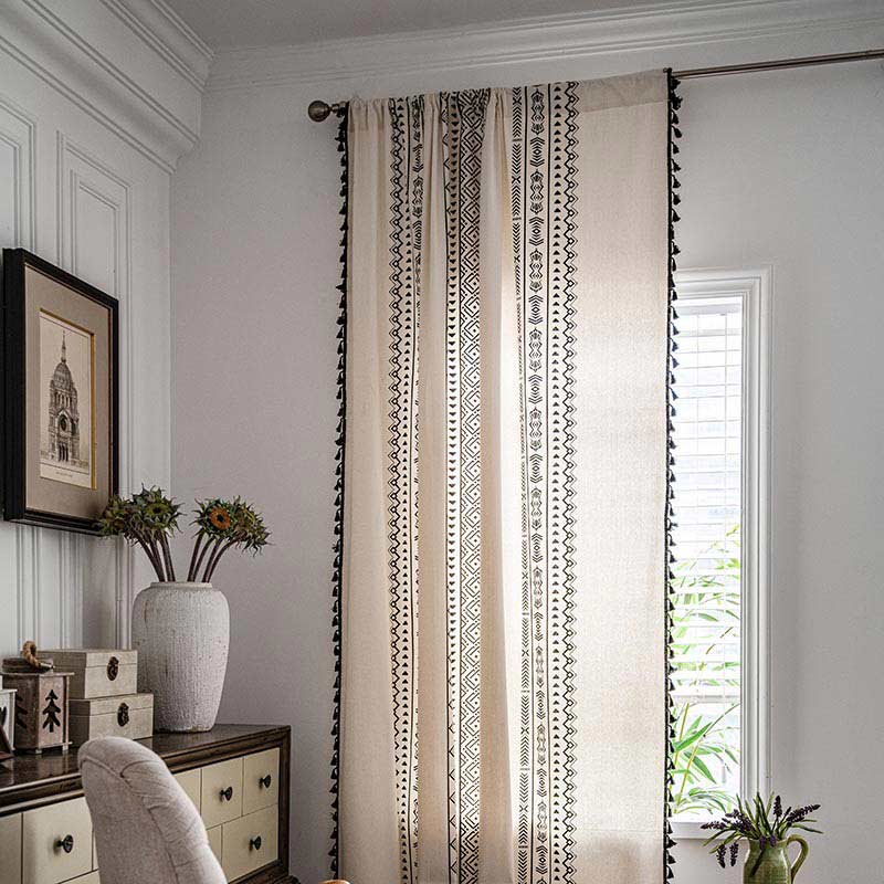 Stylish Patterned Blackout Curtains in Soft Cotton Fabric