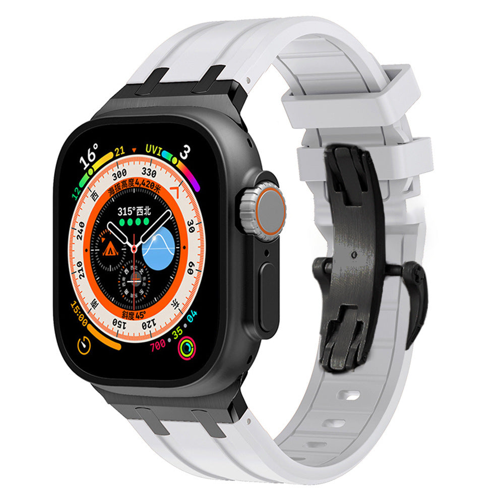 Durable Silicone Strap for Apple Watch with Metal Adapter
