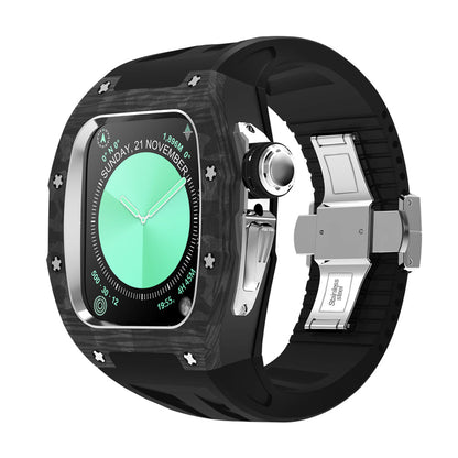 Premium Carbon Fiber Watch Upgrade Kit with Metal Trim