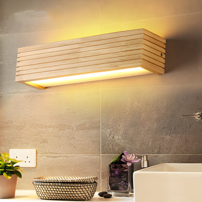 Rustic Wood LED Wall Light for Home Decoration