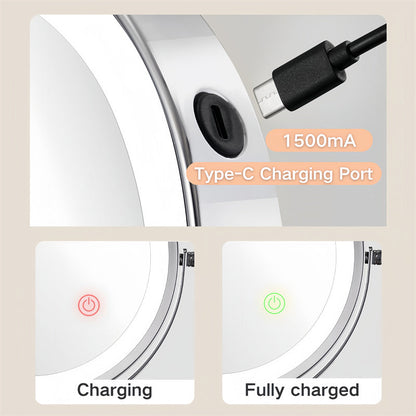 Illuminated Adjustable LED Shaving Mirror with Magnification