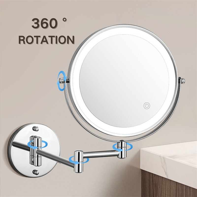 Illuminated Adjustable LED Shaving Mirror with Magnification