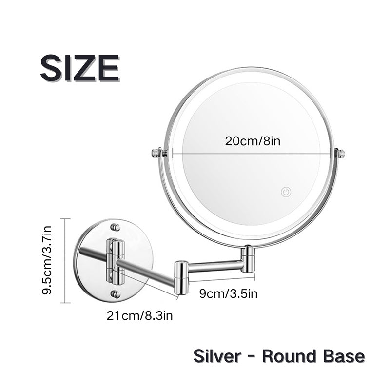 Illuminated Adjustable LED Shaving Mirror with Magnification