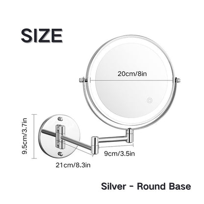 Illuminated Adjustable LED Shaving Mirror with Magnification
