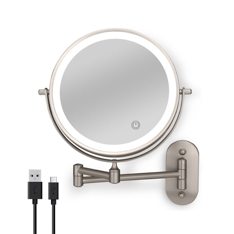 Illuminated Adjustable LED Shaving Mirror with Magnification