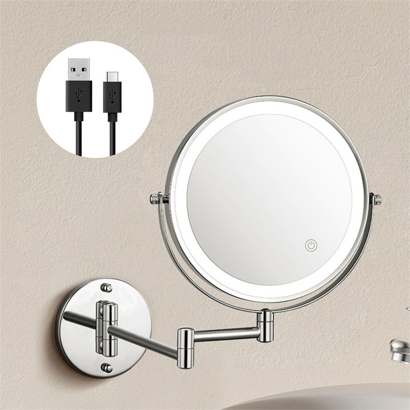 Illuminated Adjustable LED Shaving Mirror with Magnification