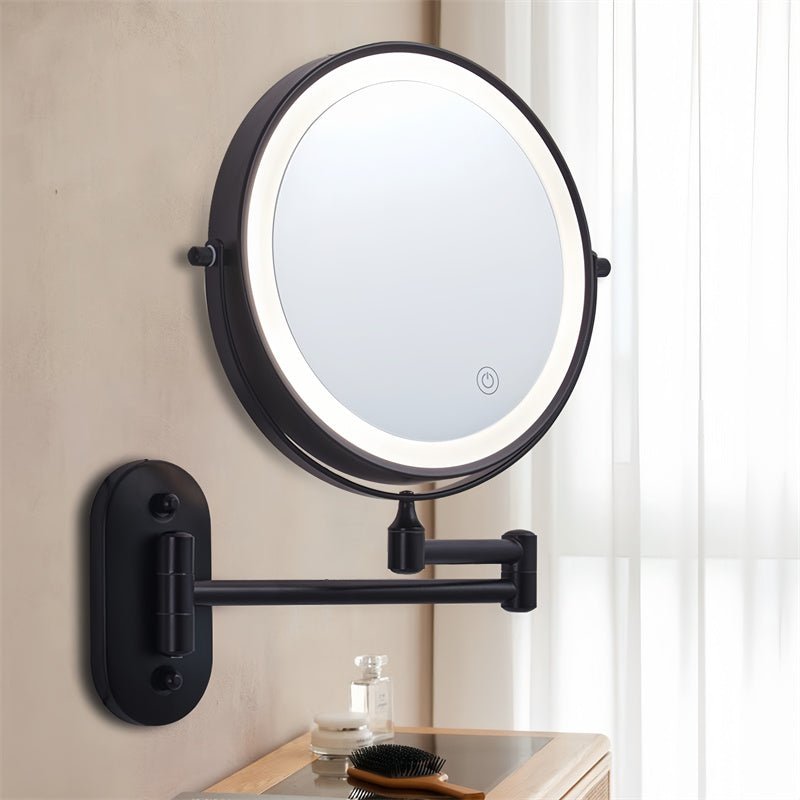 Illuminated Adjustable LED Shaving Mirror with Magnification