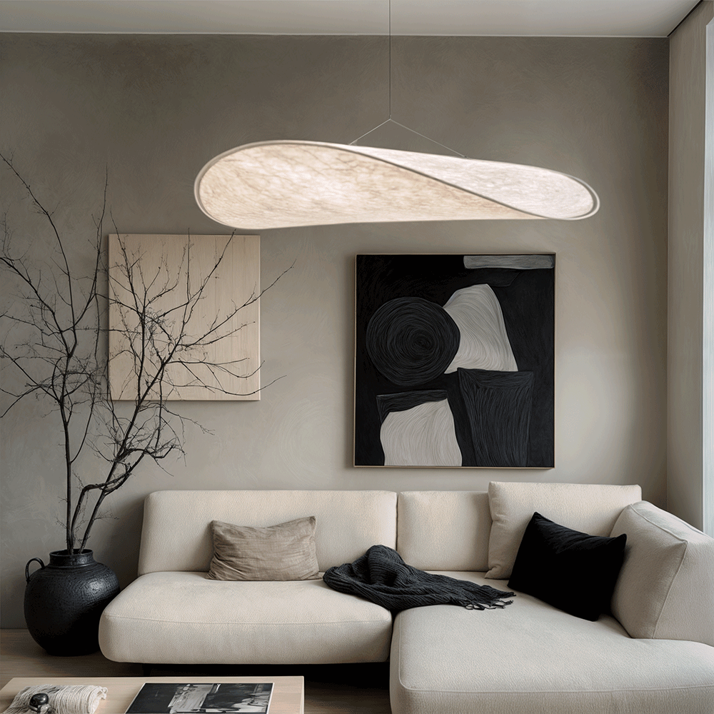 Luxury Silk Pendant LED Chandelier With Soft White Glow