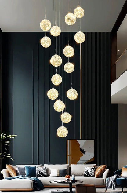 Elegant Glass Globe Stairway Lighting Fixture