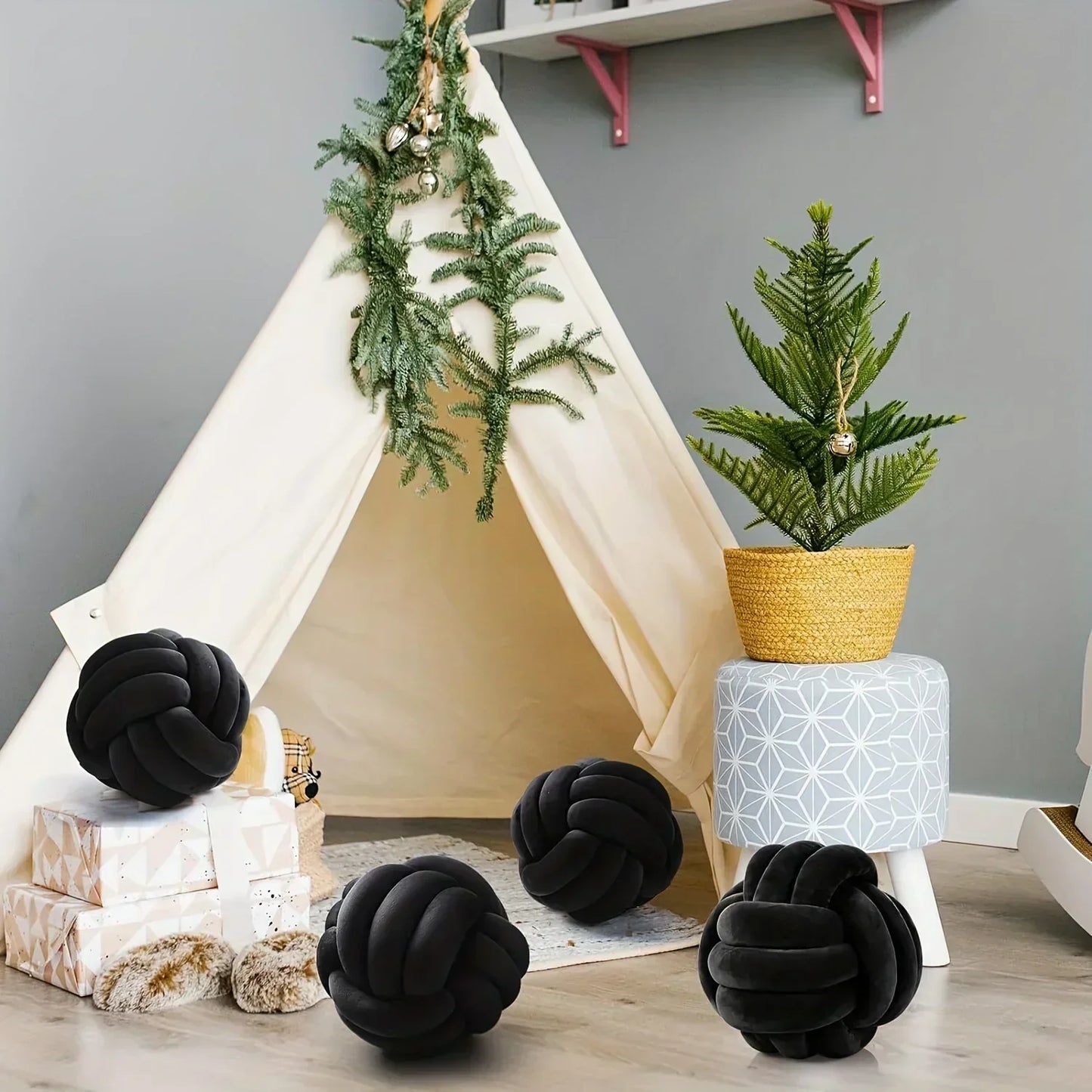 Textured Knot Ball Pillow