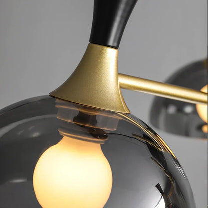 Modern Black Glass LED Chandelier