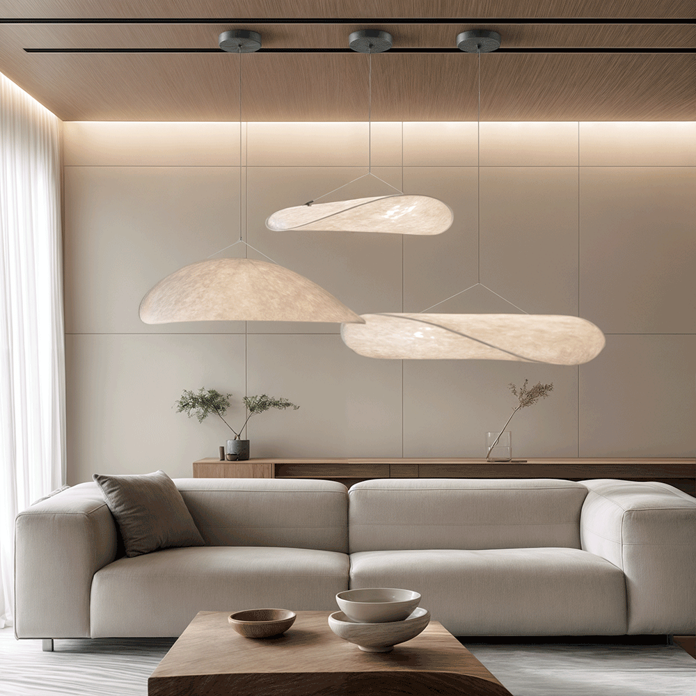 Luxury Silk Pendant LED Chandelier With Soft White Glow - Lusomart