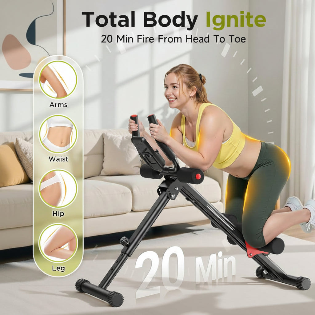 Compact Home Gym Ab Cruncher Folding Steel Frame