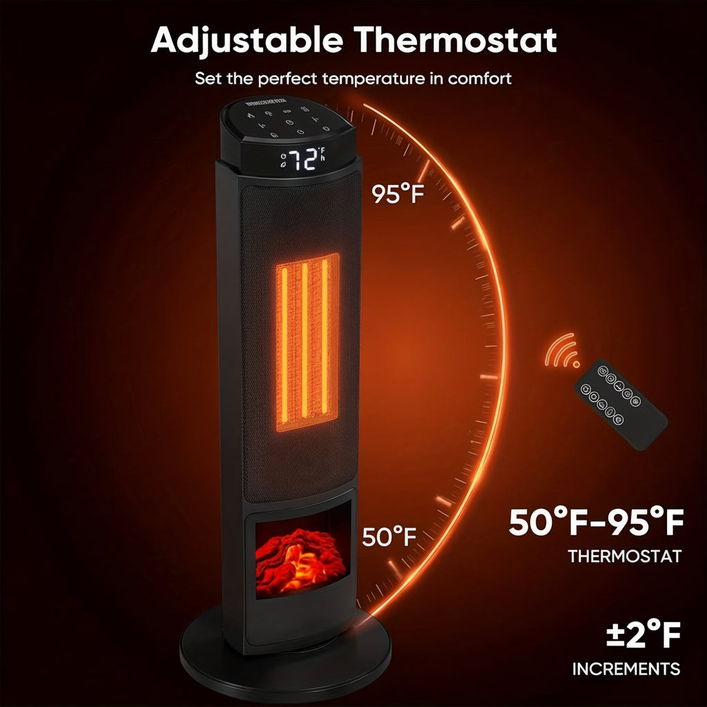 Compact Electric Space Heater with Remote Control