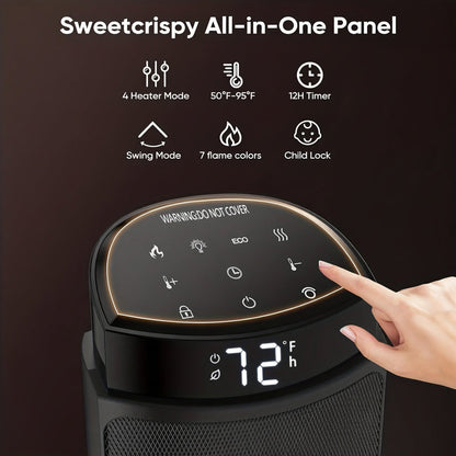 Compact Electric Space Heater with Remote Control