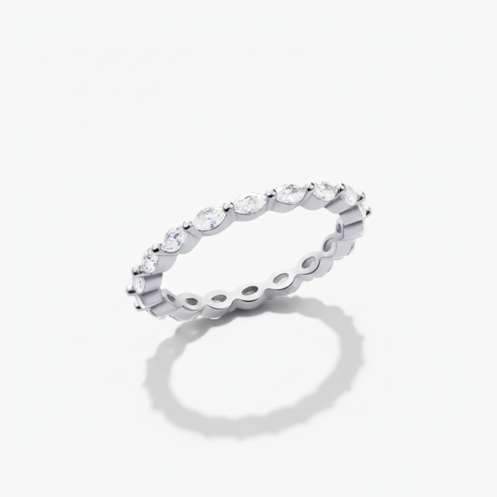Simple Silver Geometric Ring Adjustable Band - Lusomart
