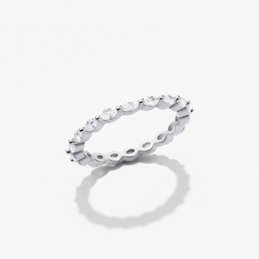 Simple Silver Geometric Ring Adjustable Band - Lusomart