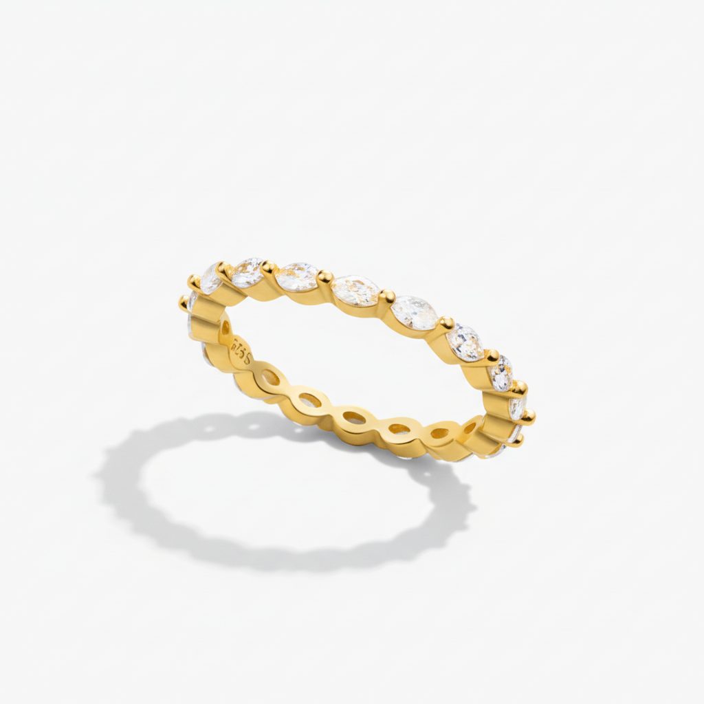 Simple Silver Geometric Ring Adjustable Band