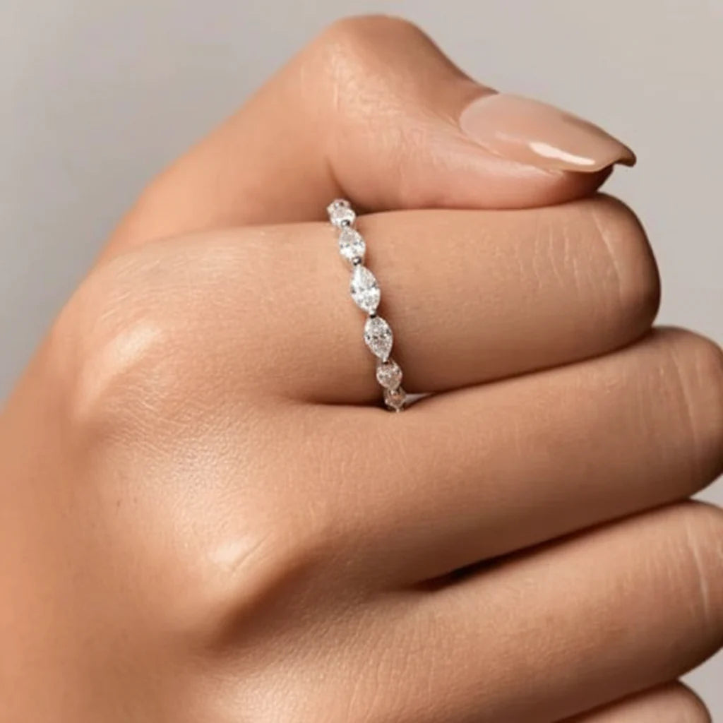 Simple Silver Geometric Ring Adjustable Band