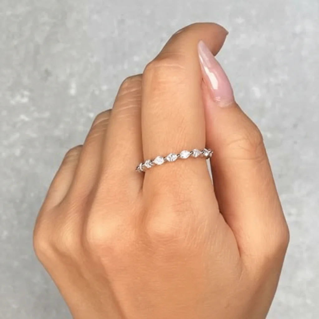 Simple Silver Geometric Ring Adjustable Band