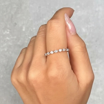 Simple Silver Geometric Ring Adjustable Band