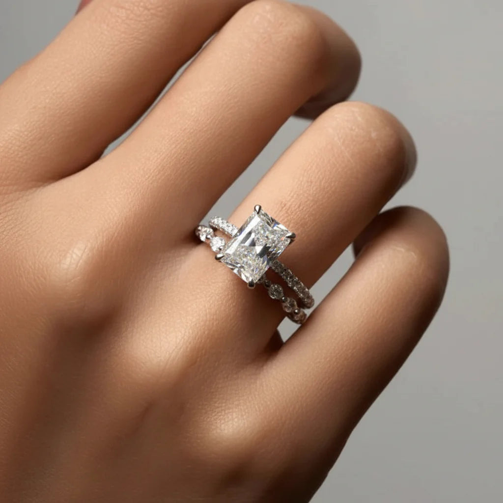 Simple Silver Geometric Ring Adjustable Band