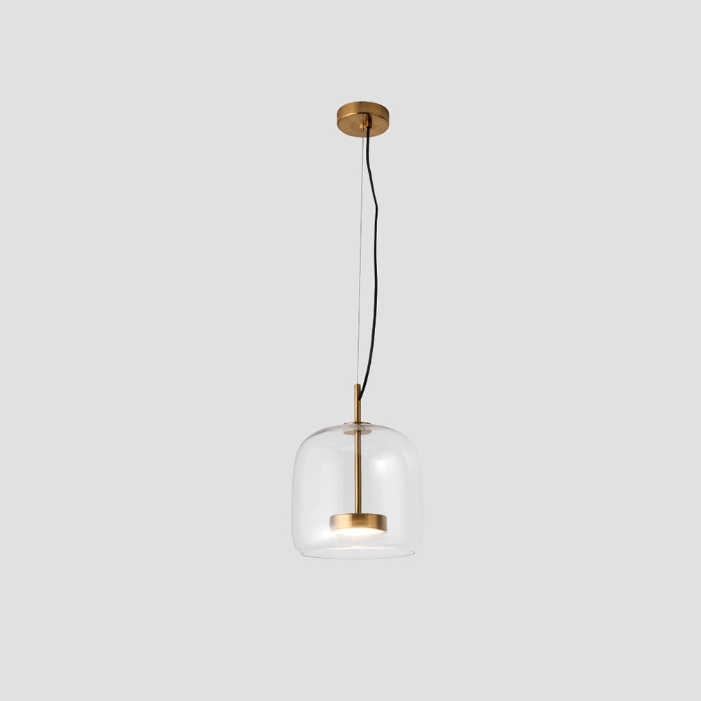 Vintage Gold Pendant Lighting Amber Glass Dining Lamp