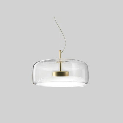 Vintage Gold Pendant Lamp with Warm Amber Shade