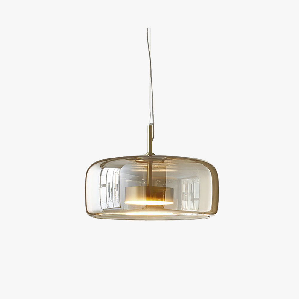 Vintage Gold Pendant Lighting Amber Glass Dining Lamp