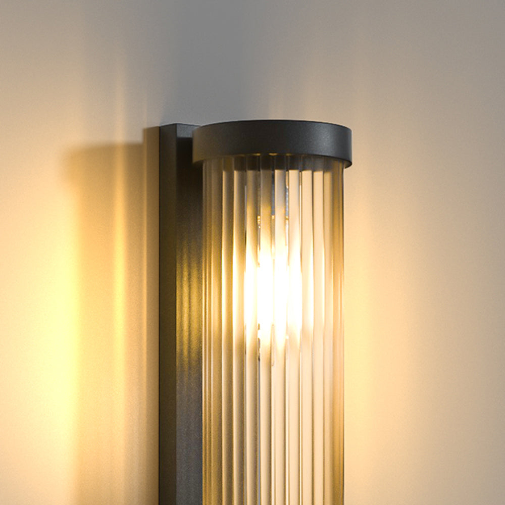 Modern Cylindrical Metal & Glass Outdoor Solar IP65 Waterproof Outdoor Lamp-6