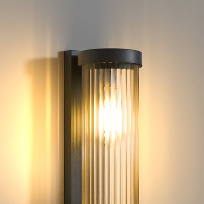 Modern Cylindrical Metal & Glass Outdoor Solar IP65 Waterproof Outdoor Lamp-6