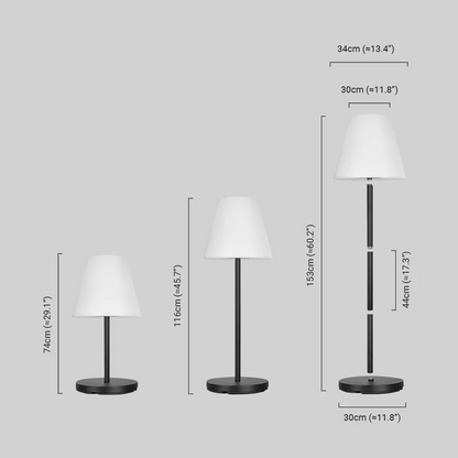 Modern Black Floor/Table Lamp Metal Acrylic Hooded Bedroom-4