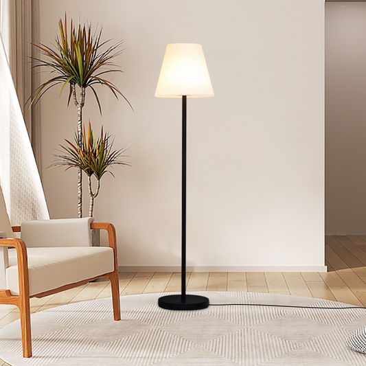 Stylish White Shade Desk Lamp in Black Finish - Lusomart
