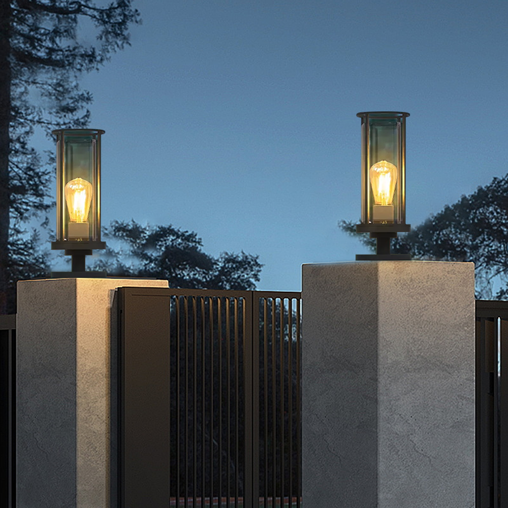 Stylish Garden Floor Lamp with Slim Black Frame - Lusomart