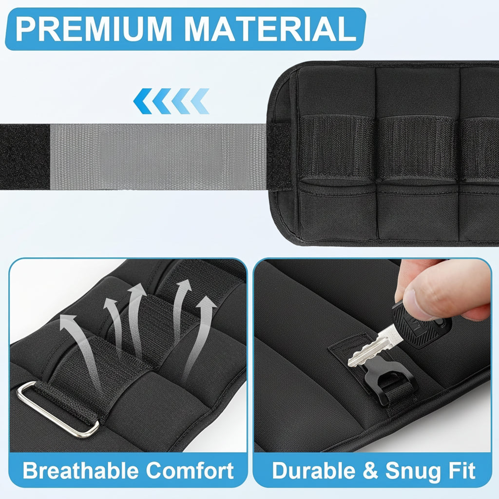 Adjustable Ankle Weight Set for Home Workout Training