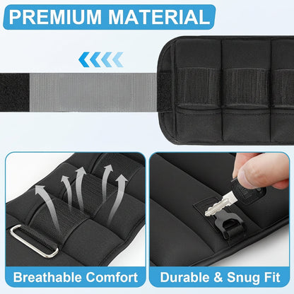 Adjustable Ankle Weight Set for Home Workout Training