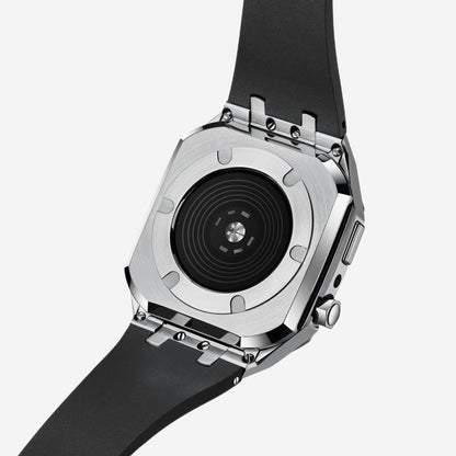 Soft Silicone Strap Stainless Steel Apple Watch Case Kit