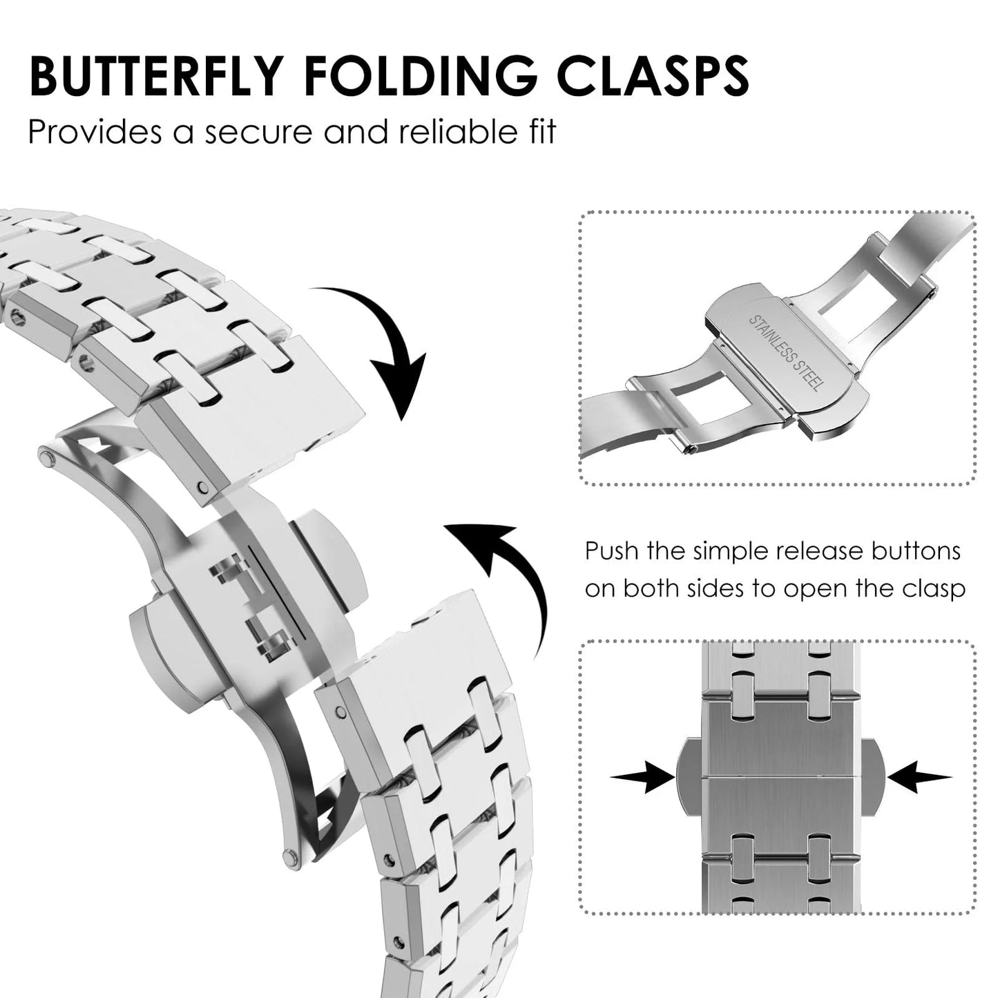 Stainless Steel Double Link Watch Band