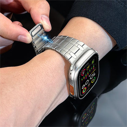 Clear Stainless Steel Apple Watch Magnetic Band