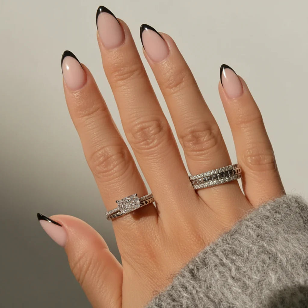 Simple Silver Stacking Ring with Cubic Zirconia Stone