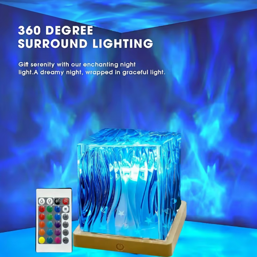 Colorful LED Nightlight Crystal Projector Lamp