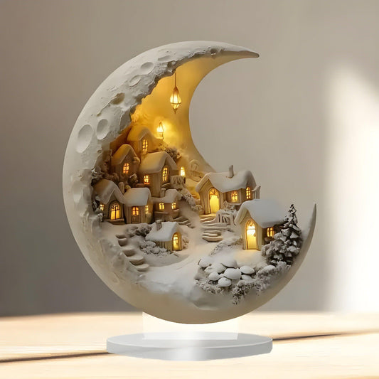 Beautiful Glow LED Moon Village Table Lamp - Lusomart