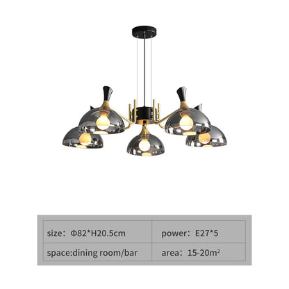 Modern Black Glass LED Chandelier