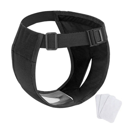 Adjustable Dog Incontinence Pants with Washable Diapers – Comfortable Black Hygiene Pants for Dogs in Heat and Puppies 6
