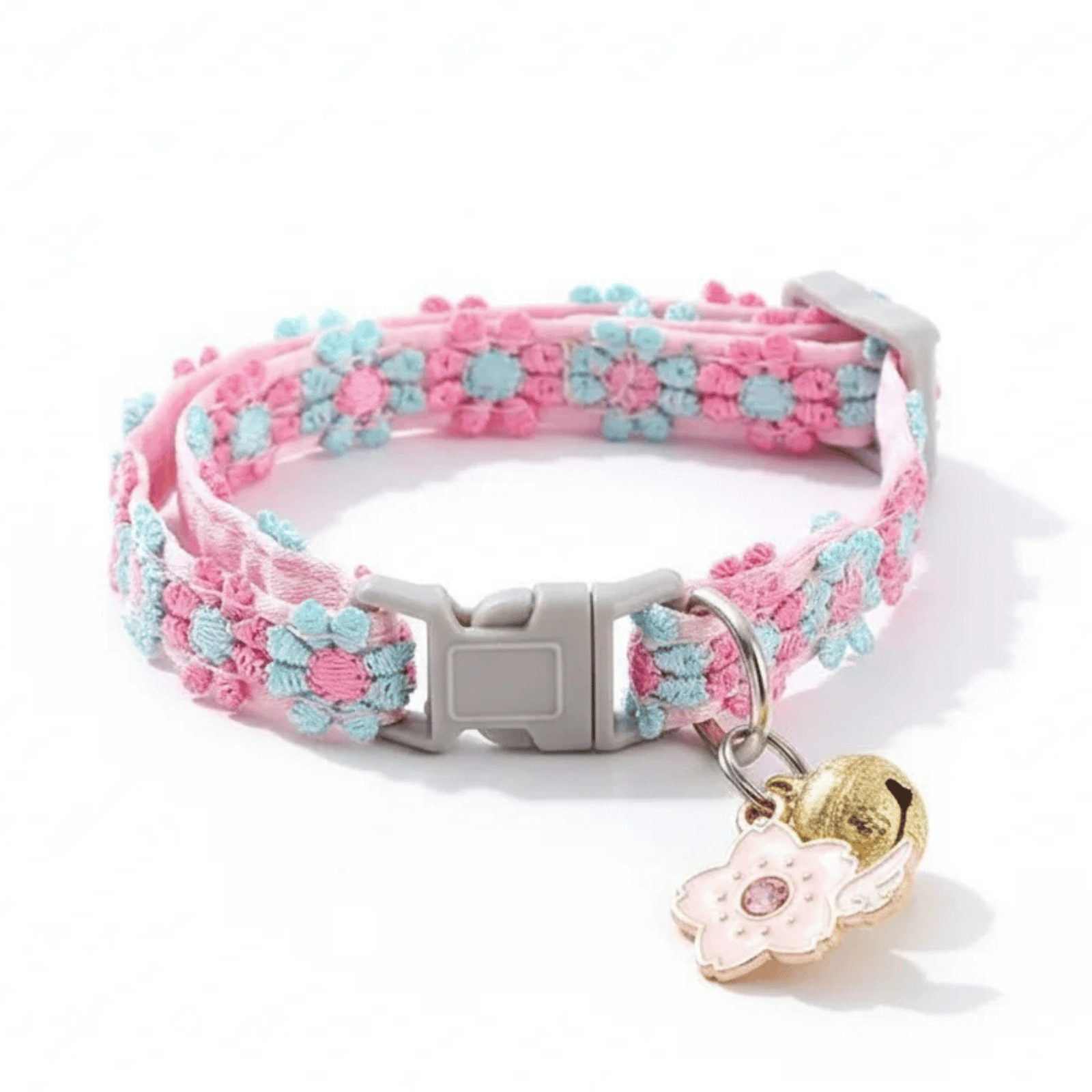Comfortable Floral Pet Collar with Bell - Lusomart