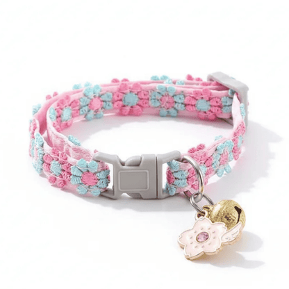 Comfortable Floral Pet Collar with Bell - Lusomart