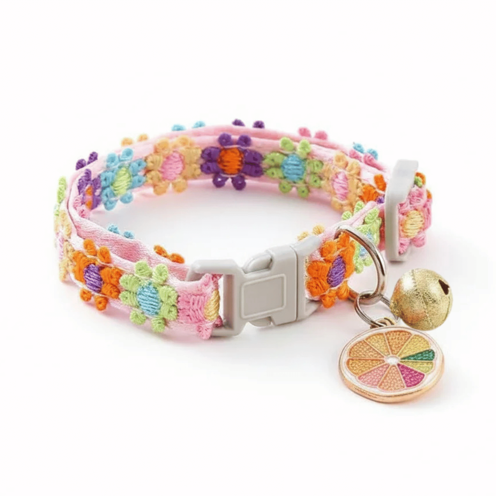 Adjustable Floral Pattern Cat Collar with Bell – Lightweight Nylon for Comfort and Safety, Fits Neck 21–33 cm 6