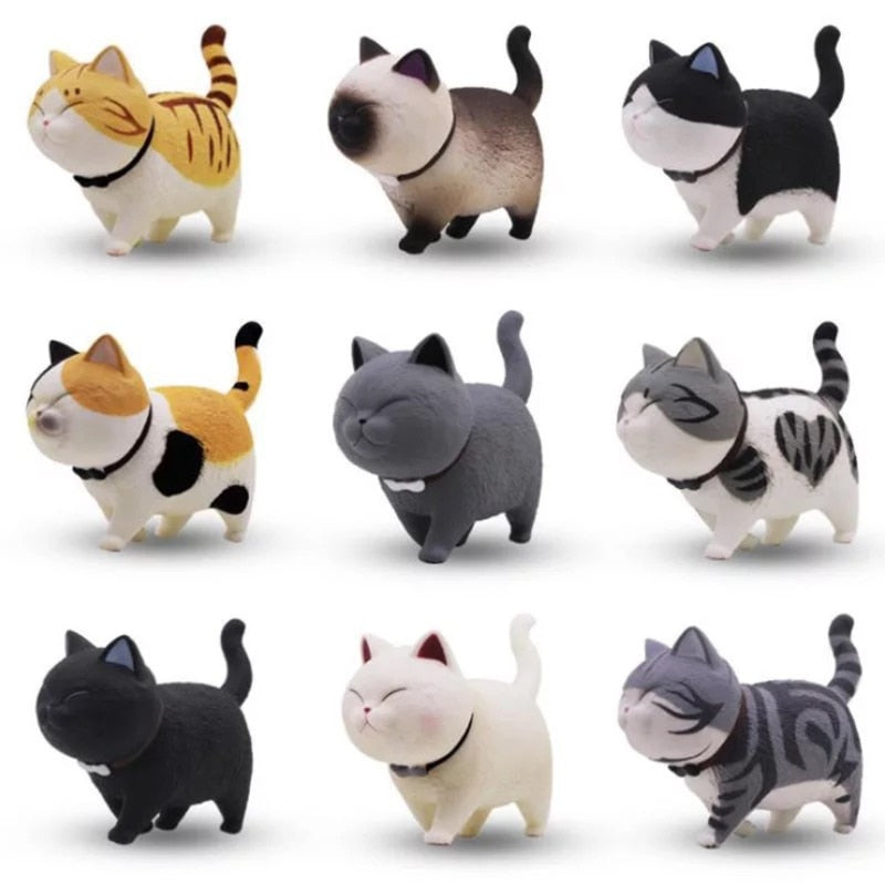 Cute Kitty Car Figurine 9pc Set - Lusomart