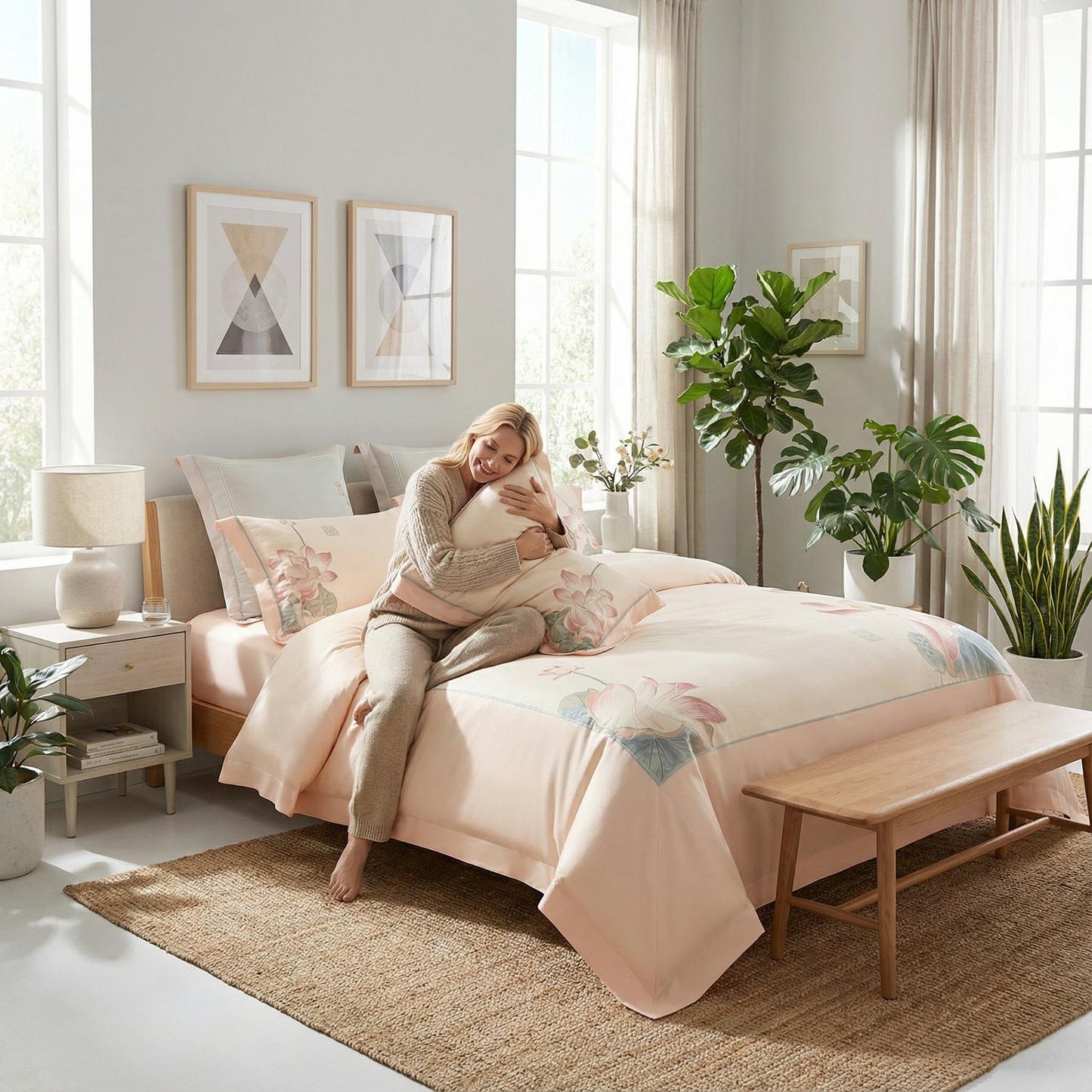Luxury Bedding Set With Beautiful Embroidery Design