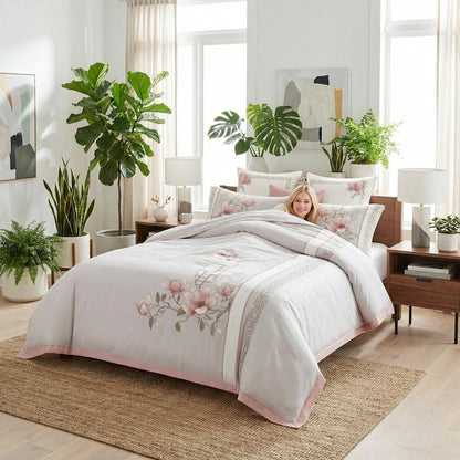 Luxury Bedding Set With Beautiful Embroidery Design